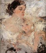 Nikolay Fechin Artist-s Wife and his daughter oil painting reproduction
